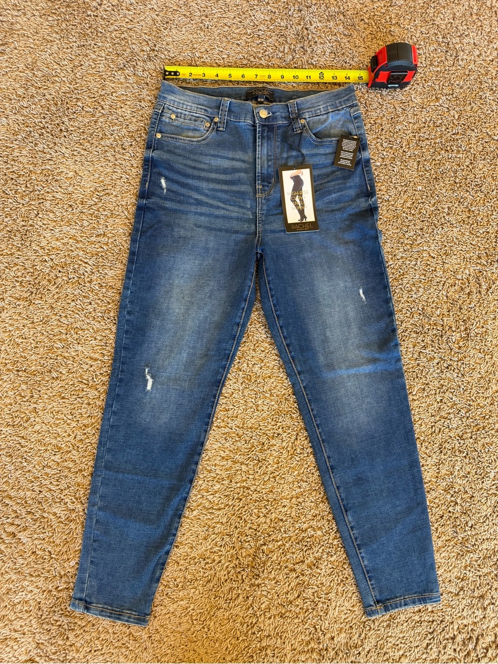 RACHEL Rachel Roy Blue High-Rise Curvy Ankle Skinny Jeans